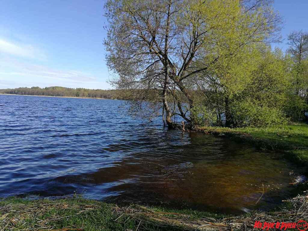 Рядом с озером Мядель (300 м) на территории бывшей панской усадьбы про