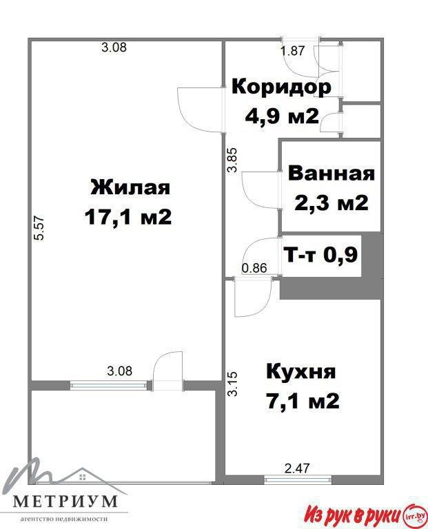 1-комнатная квартира, ул.Слободская, д.69, у метро «Малиновка»