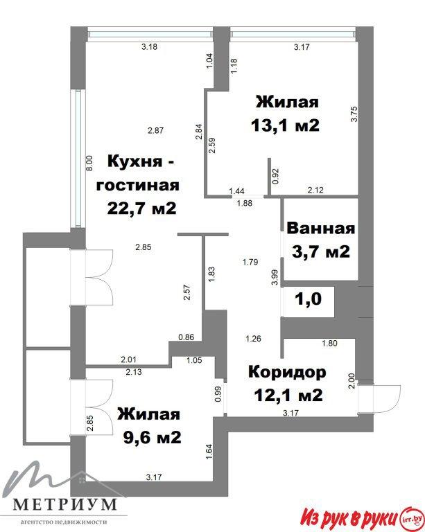 3-комнатная квартира, ул. Братская, д. 16