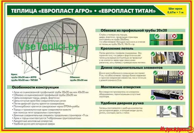 В нашем ассортименте большой выбор заводских теплиц с доставкой различ