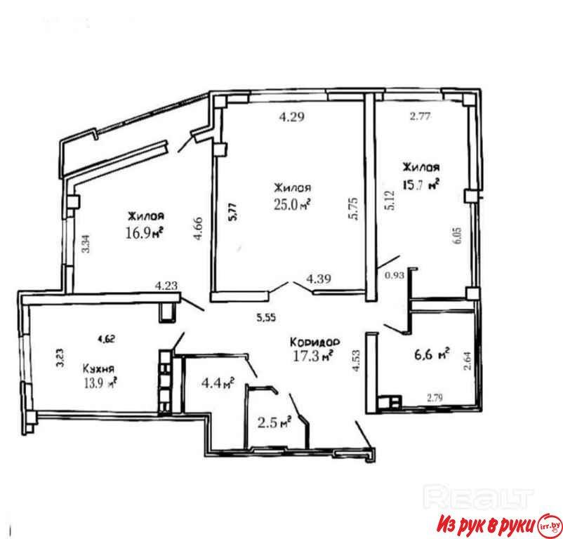 Продажа 3-комнатной квартиры (105.4 м2 по СНБ) в г. Минске, ул. Каховс