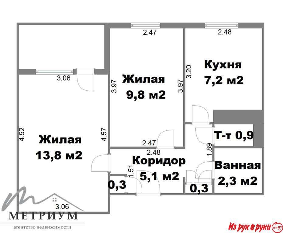 2-комнатная квартира по ул. Шугаева, д. 21/1, микрорайон Уручье