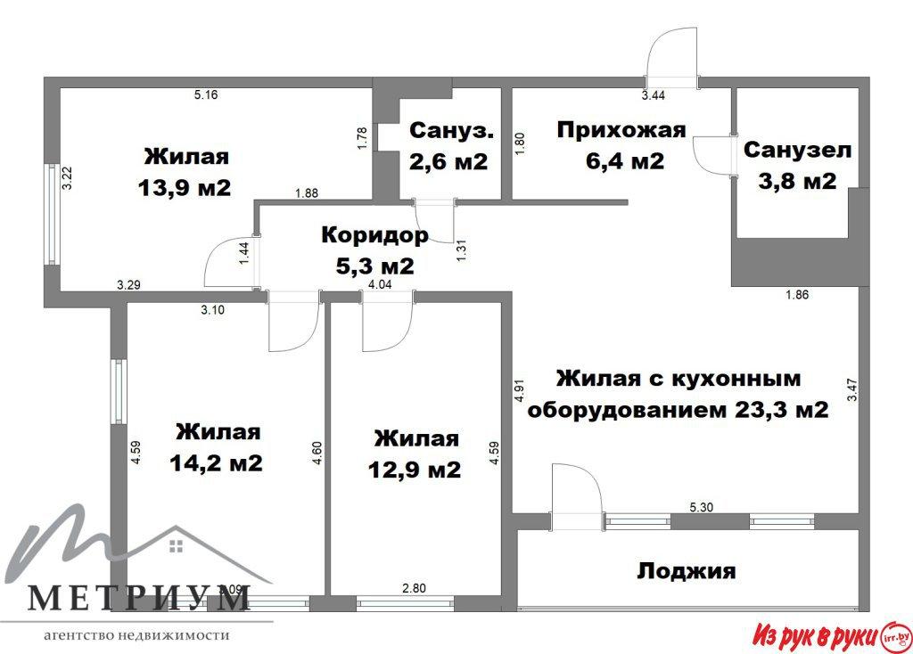 4-комнатная квартира, ул. Авиационная, 47 в Новой Боровой