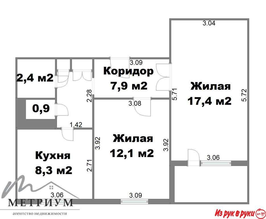 Продаётся 2х комнатная квартира возле метро!
Общая площадь 49, 5 кв.м.