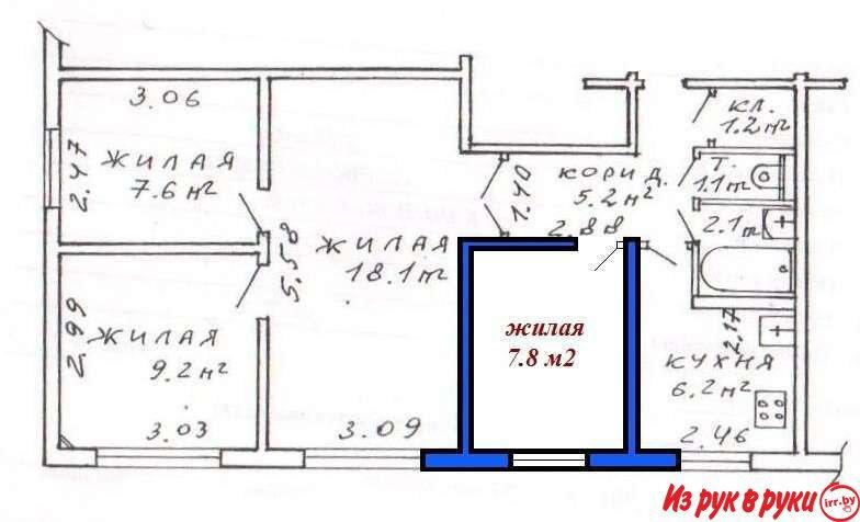 Продажа комнаты. Восток. Экологически чистый район. 
Рядом магазины, б