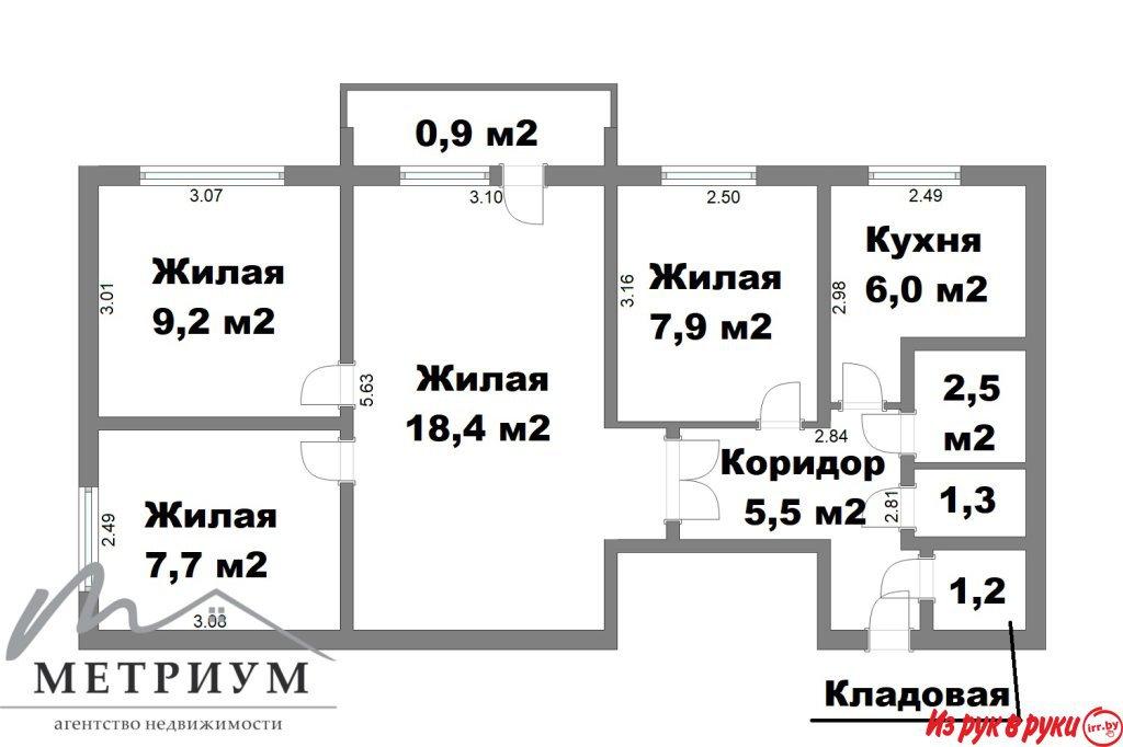 4-х комнатная светлая квартира, ул. Ленина,5 в Волковыске