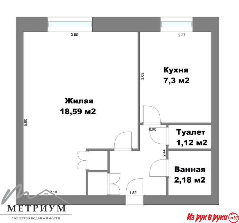 1-комнатная квартира, а.г Лесной, ул. Мирная, д.1