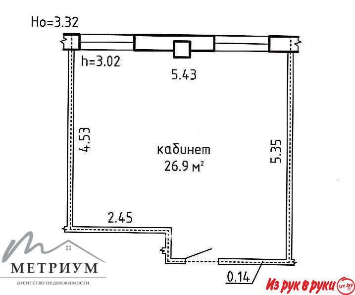 Продажа офиса 26,9 м2, ул. Ратомская, 1Б в БЦ «Добродеево»