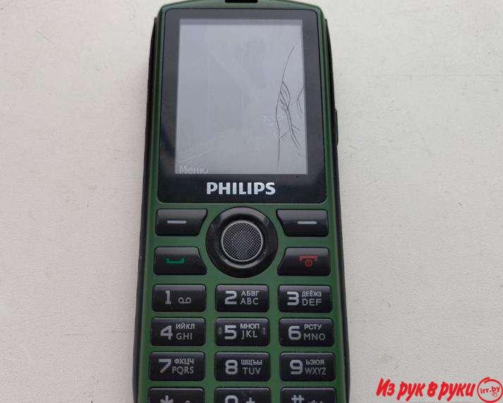 Мобильный телефон Philips Xenium E-218 с разбитым ЖКИ.Телефон включает