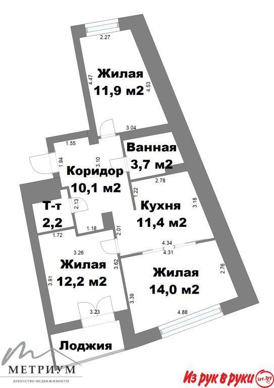 3-комнатная квартира, ул. Аэродромная, д. 32