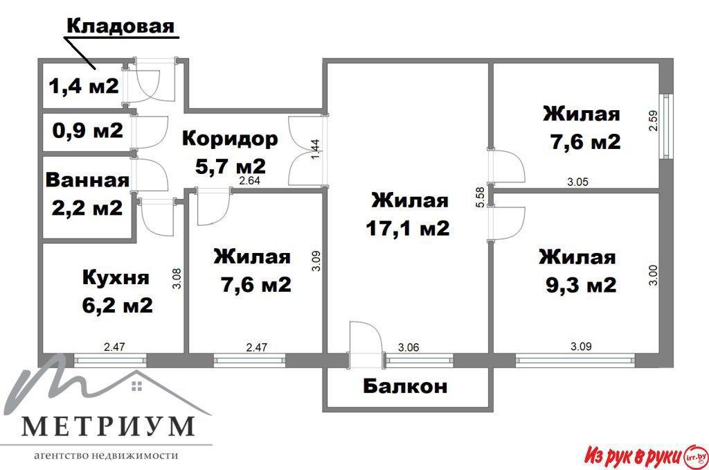 4-комнатная квартира с ремонтом, ул.Цнянская, д.4/2