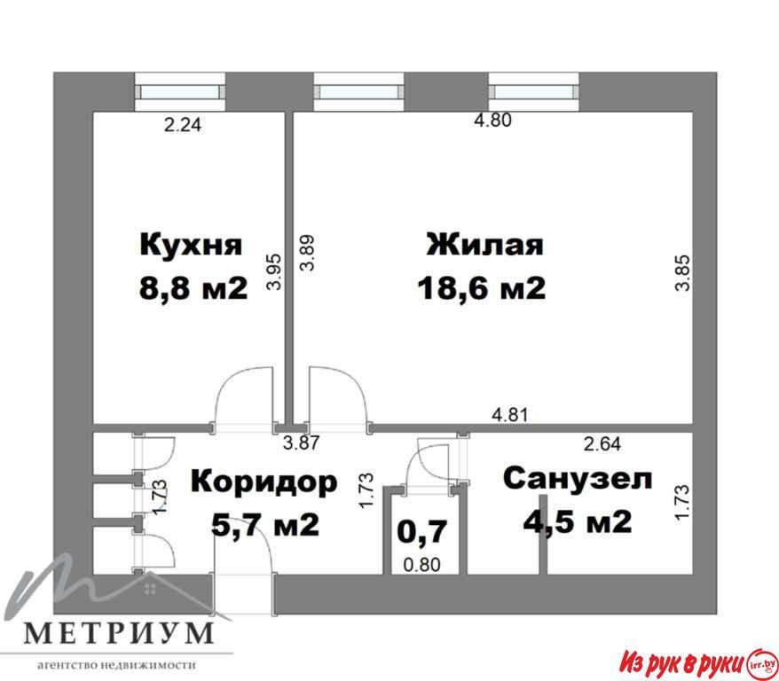 1- комнатная квартира по ул. Якуба Ясинского, 7 в г. Молодечно