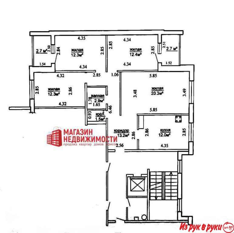 В продаже красивая уютная 4-комнатная квартира на пер. Поповича, 7 . К