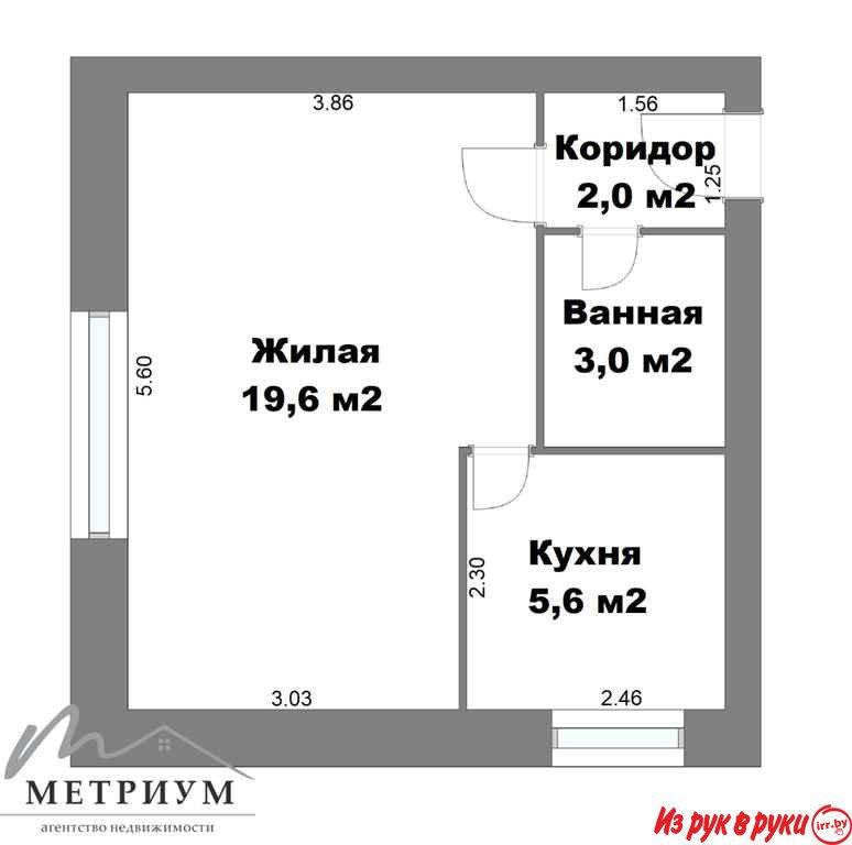 1-комнатная квартира по ул. В.Гостинец, д.72Б в г. Молодечно