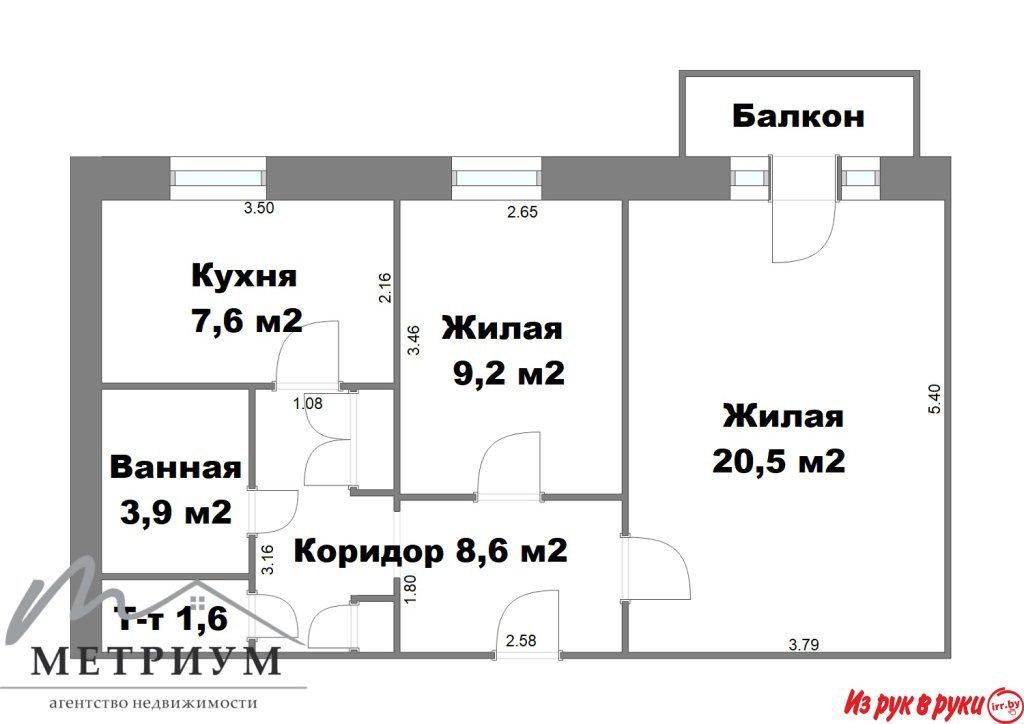 2-к квартира, Партизанский пр-т 117. Сталинка у метро!