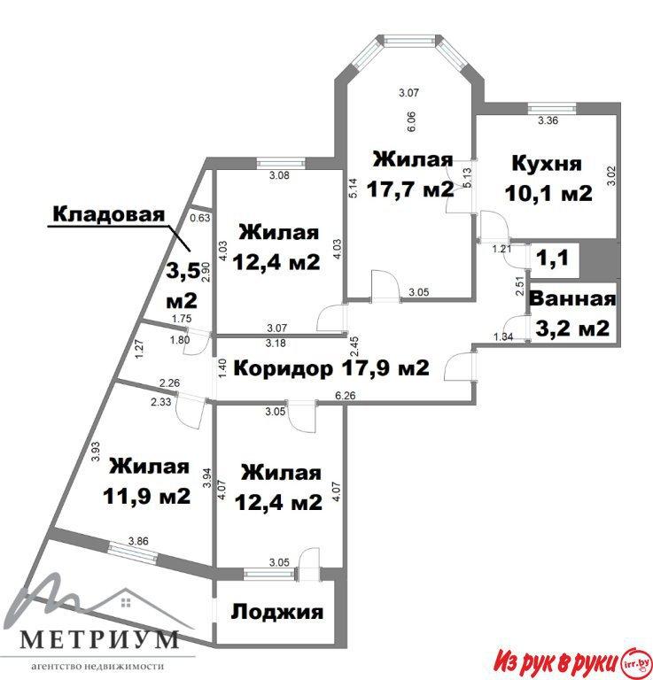 4-х комнатная квартира, ул. Каменногорская, 18