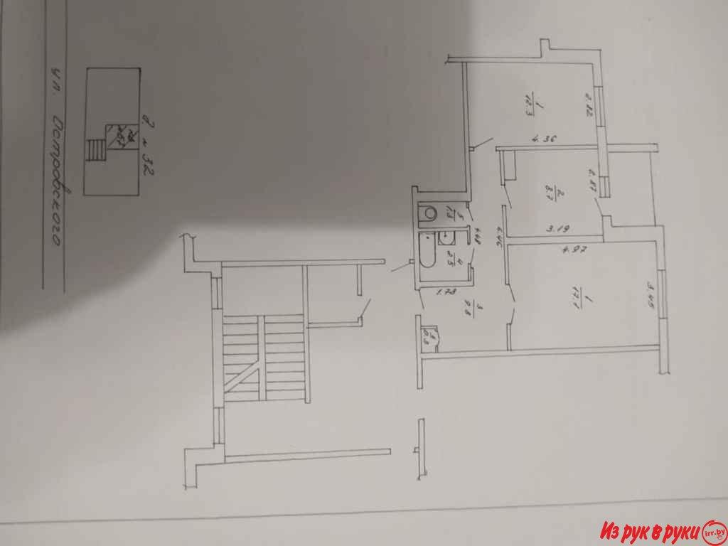 Продается 2-х комнатная квартира по адресу г. ЩУЧИН, ул. Островского, 