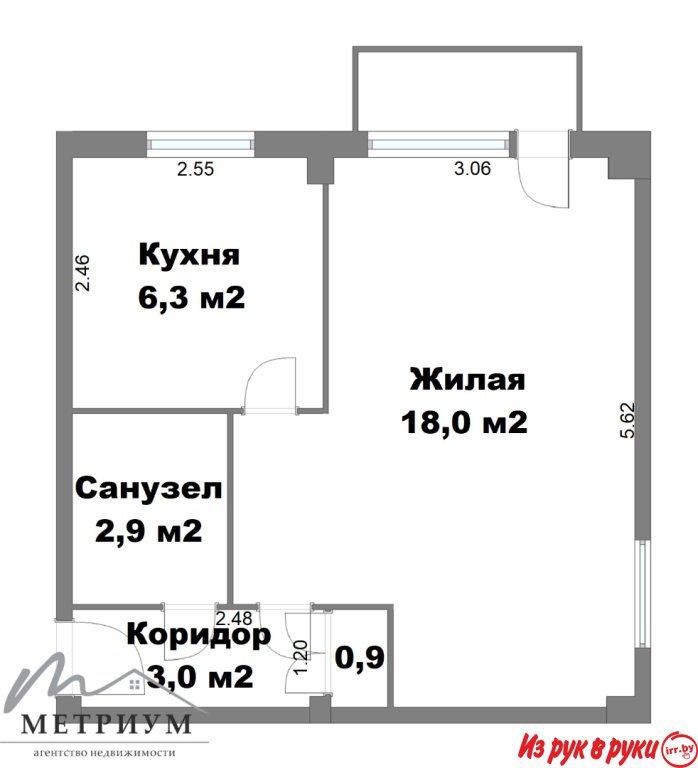 1-комнатная квартира, ул. Ольшевского, д. 23