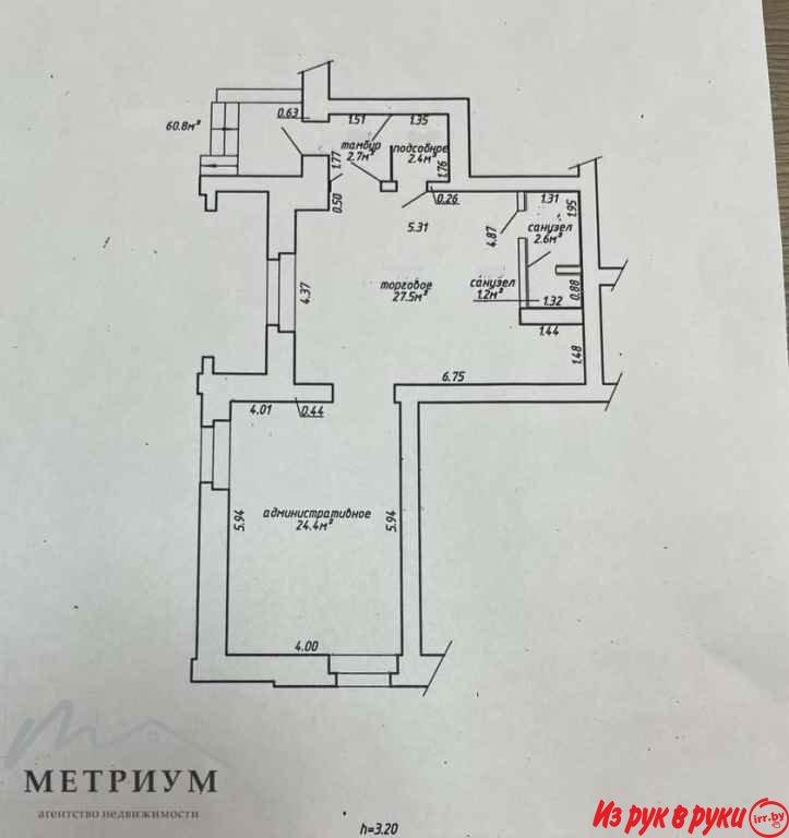 Торговое помещение 60,8 м2 на Бельского 2