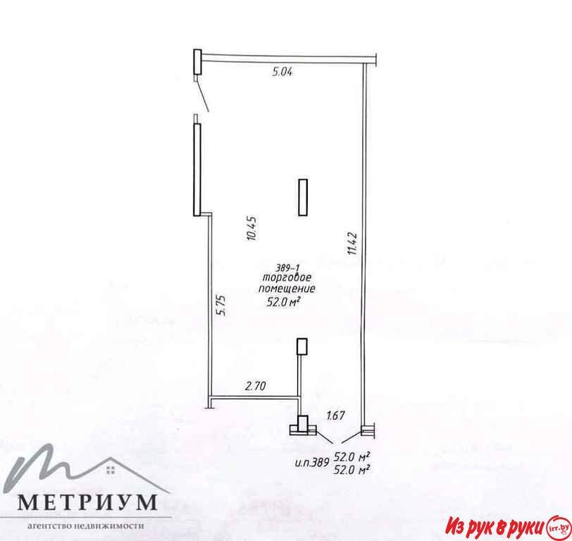 Торговое помещение 52м², ул.Мстиславца 18