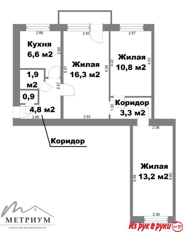 3-комнатная квартира, пр-т Независимости, д. 93а