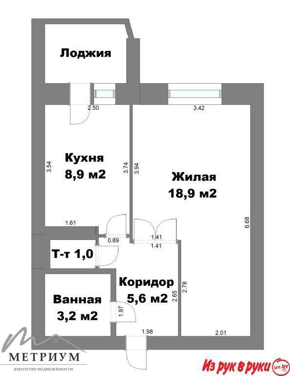 1-комнатная квартира, ул. Школьная, д. 3А/2 в Радошковичах