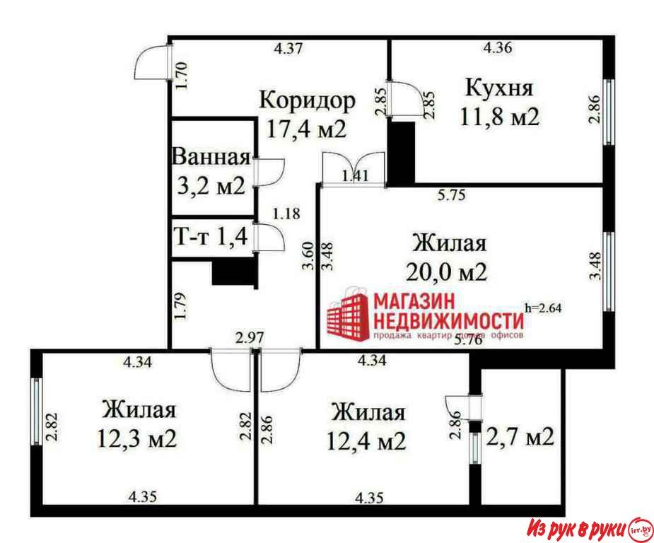 Стильная 3-комнатная квартира с качественным ремонтом в молодом развив