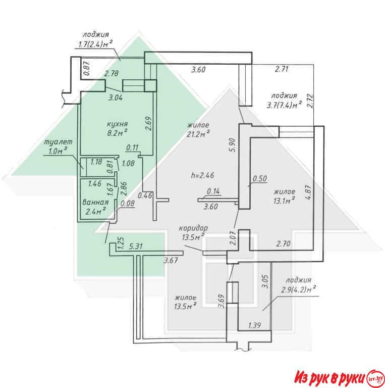 3-комн. квартира, Гаврилова ул, 17/20, площадь: общая 81.2 кв.м., жила