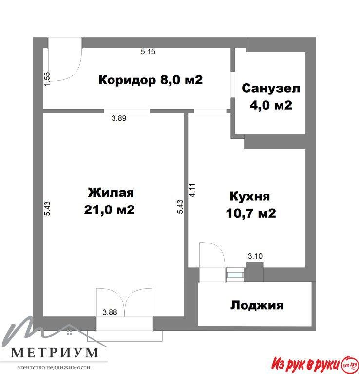 1-комнатная квартира по ул. Калиновского,32 в г. Жодино