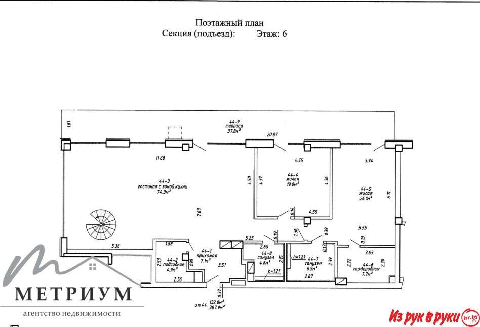 Апартаменты с эксплуатируемой кровлей, ул. Мясникова, 27