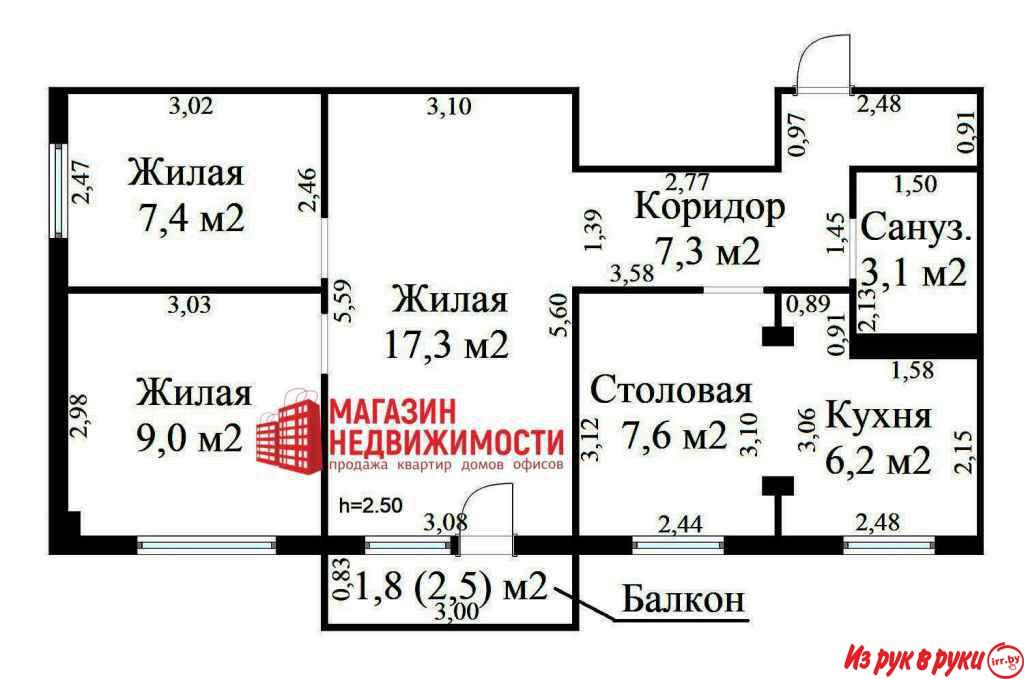 Прекрасная 4-комнатная квартира на ул. Л.Чайкиной, 20 в городе Гродно 