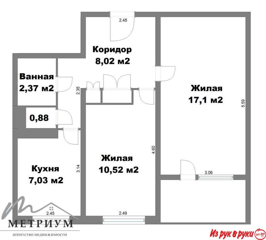 Купить 2-комнатную квартиру, пр-т Рокоссовского, 125