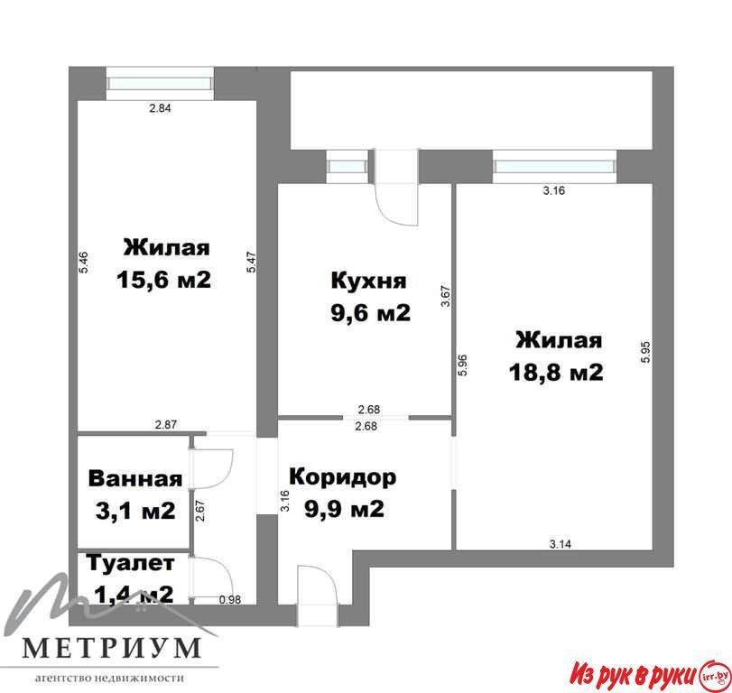 2-комнатная квартира, ул. Советская, 135А в г. Смолевичи