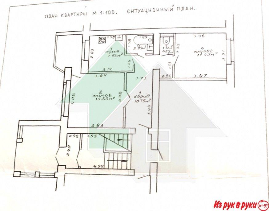 2-комн. квартира, Купалы Янки ул, 1/5, площадь: общая 52.4 кв.м., жила