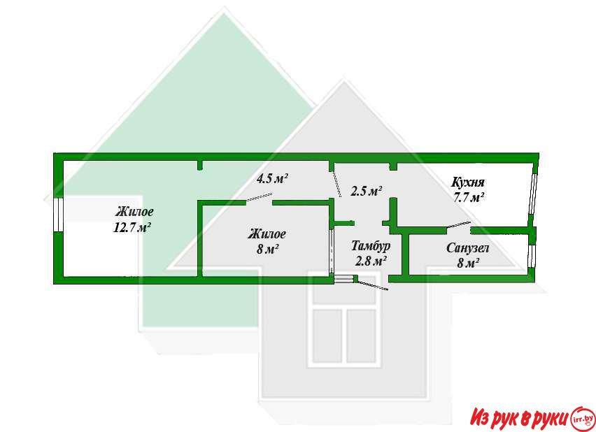 2-комн. квартира, Шолохова ул, 1/1, площадь: общая 42.5 кв.м., жилая 2