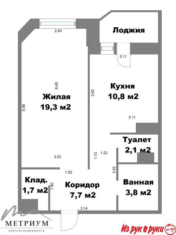 1-комнатная квартира, ул. Свердлова д. 41 в г. Барановичи