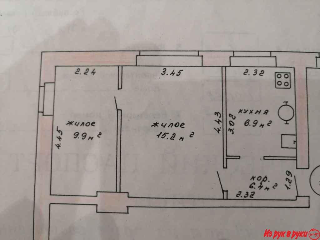 Продается 2-х комнатная квартира (2/2) общей площадью 34,9м2, в т.ч. ж