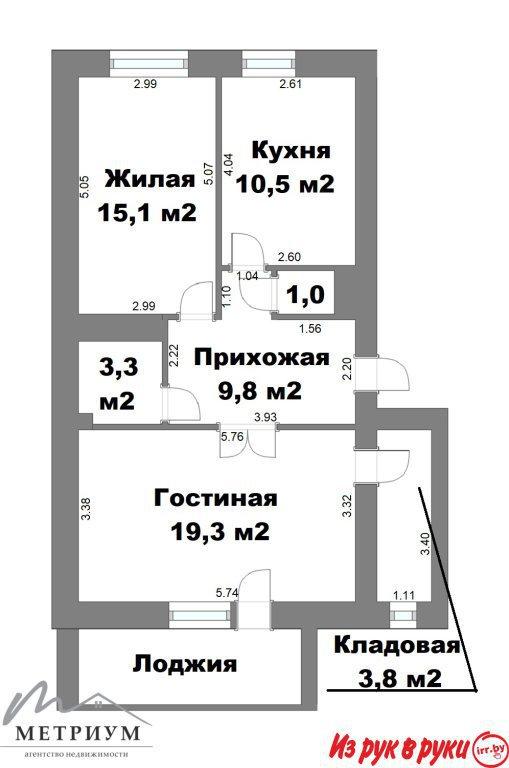 Просторная 2-комнатная квартира на ул.Восточной д.8 в Марьиной горке