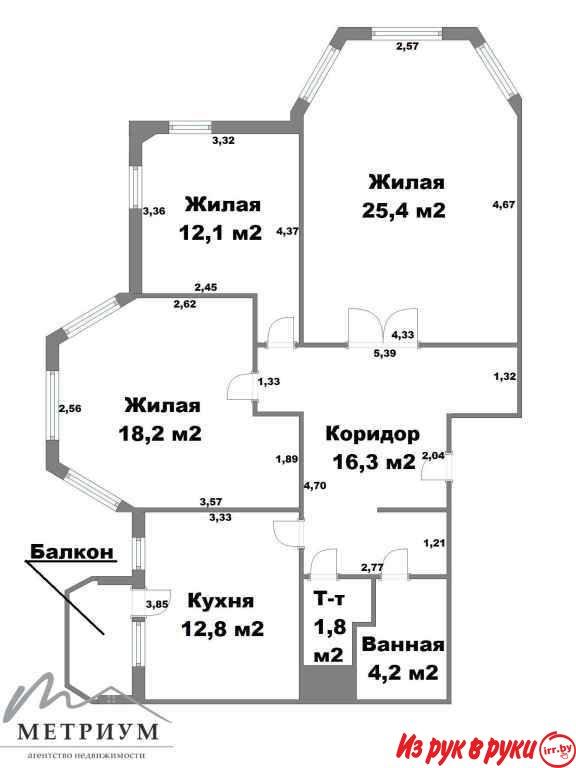 3-ая квартира по адресу: г. Минск, ул. Лидская, д.16