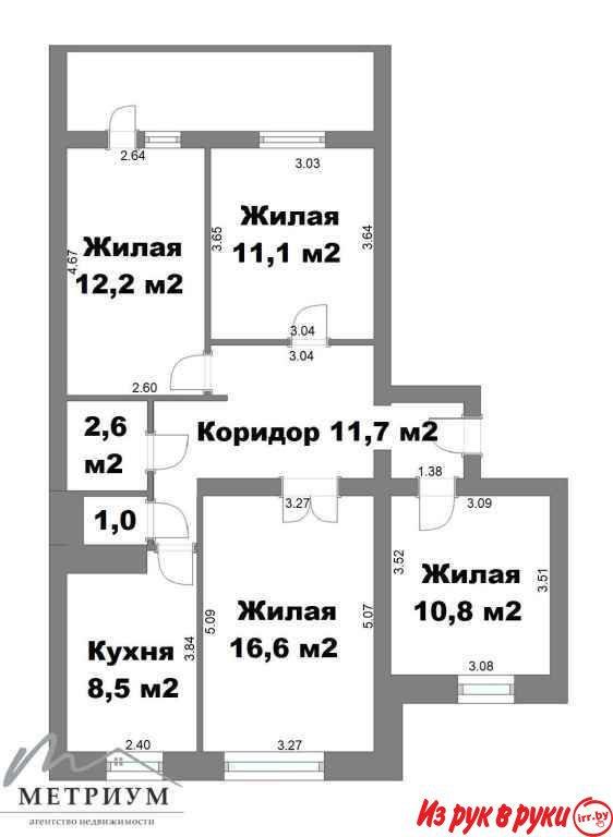 В продаже уютная 4-х комнатная квартира, все комнаты раздельные, прода