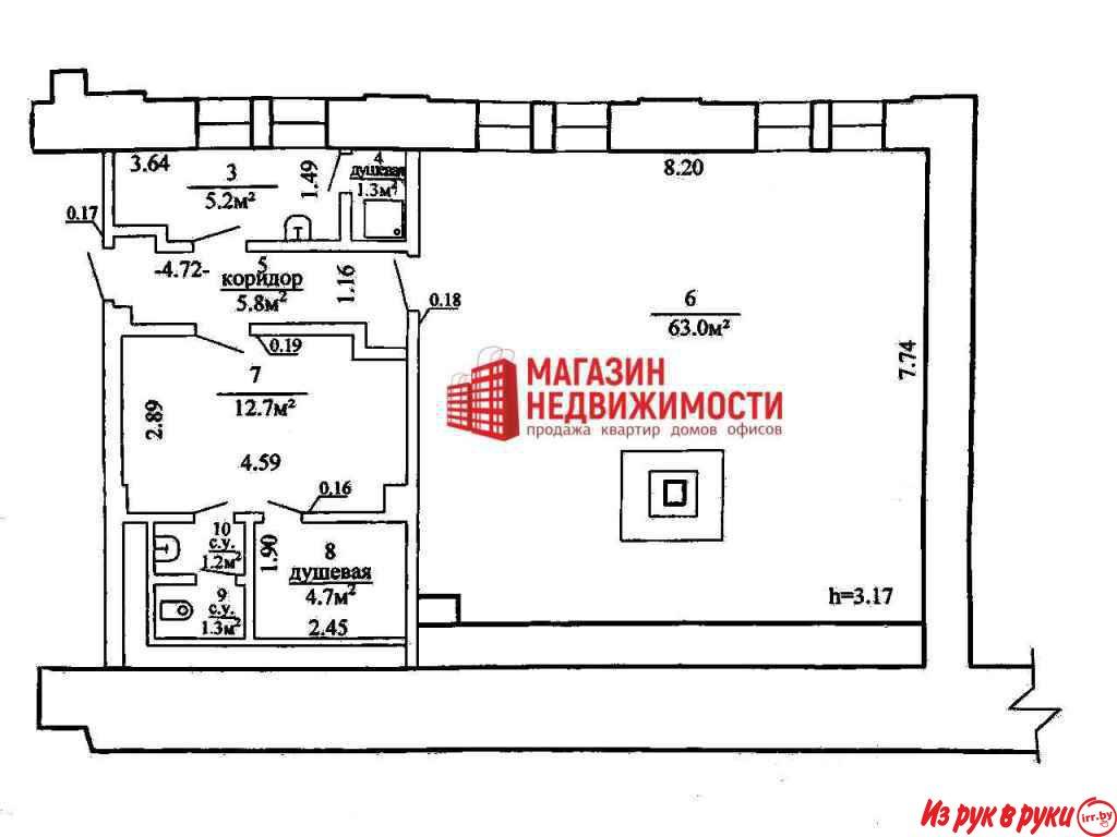 Объект состоит из изолированного помещения общей площадью 95,2 кв.м. В