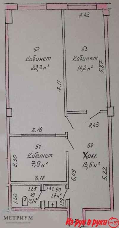 Офис 61,7 м2 по ул. Мележа 5/1