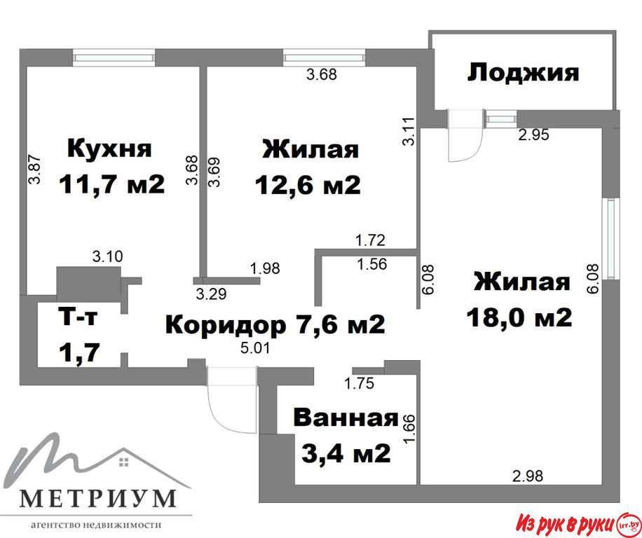 2-комнатная квартира, ул. Машерова, д. 7а, аг. Слобода