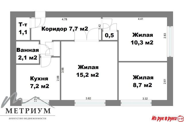 Предлагается к продаже трехкомнатная квартира с удачной планировкой, п