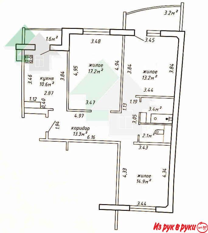 3-комн. квартира, Криштофовича ул, 7/10, площадь: общая 80 кв.м., жила