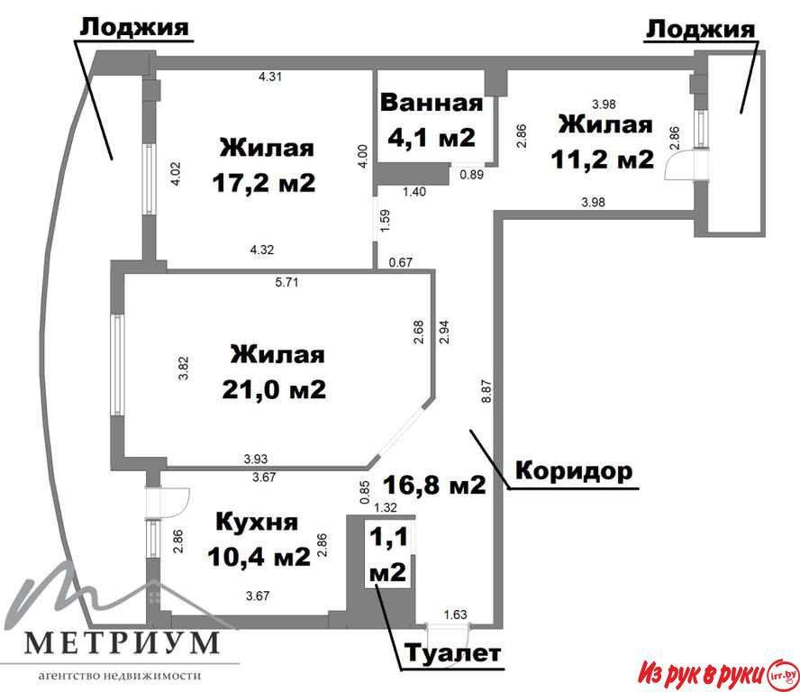 Дизайнерская роскошная 3-ка на Белинского, 23