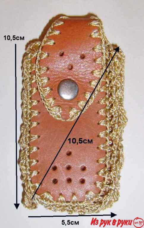 Чехол для сотового телефона рыжий из натур.кожи, новый