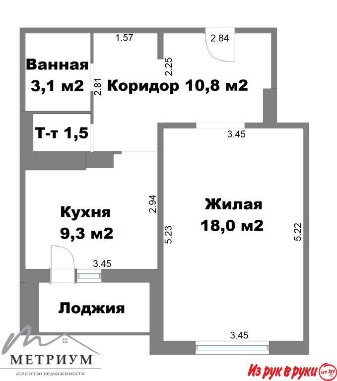 1-комнатная квартира, пр-т Машерова, д. 43