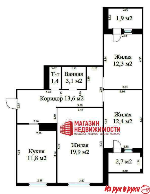 В продаже просторная 3-комнатная квартира, расположенная в молодом раз