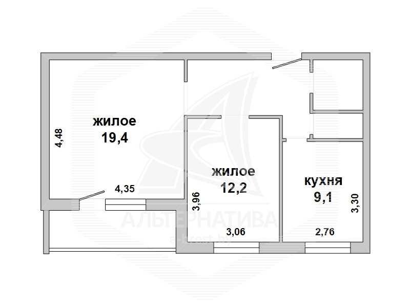 Продажа двухкомнатной квартиры в Бресте, ул. Солнечная